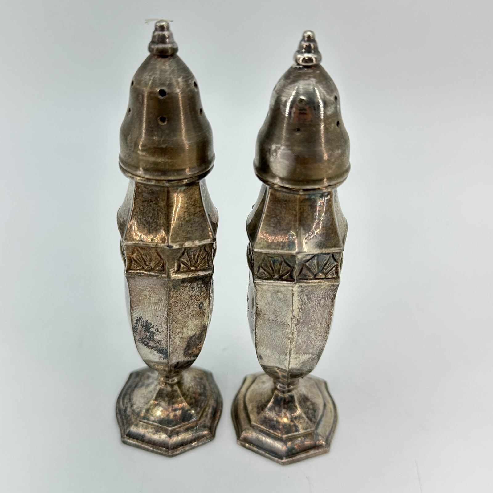 LAFRANCE 606 Silver Plated Salt And Pepper Shakers Vintage Art Deco Kitchen 4.5"