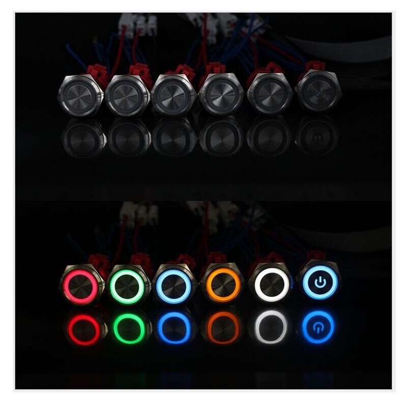 22mm18A2NOHigh current waterproof push button switch High head Ring luminescence