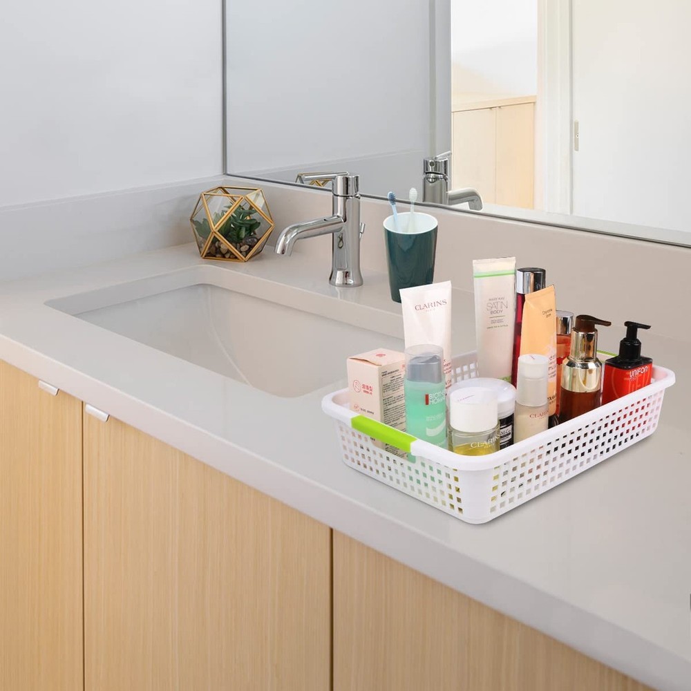 4-Pack Plastic Storage Baskets - Classroom Paper Turn in Trays Stackable for ...