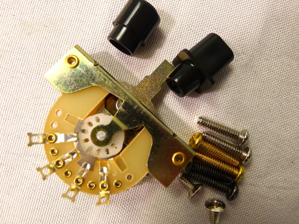 3 Way Blade Lever Switch With 2 pcs Black Barrel Knobs For Tele Guitar