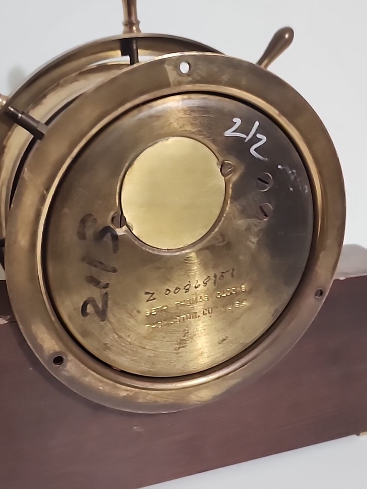 Seth Thomas Ships Bell Brass Helmsman Clock & Barometer E537-011