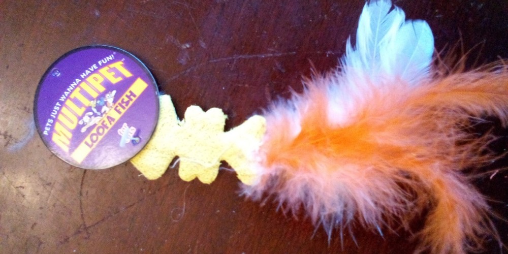 Loofa Fish Cat Toy by Multipet (multiple color options)