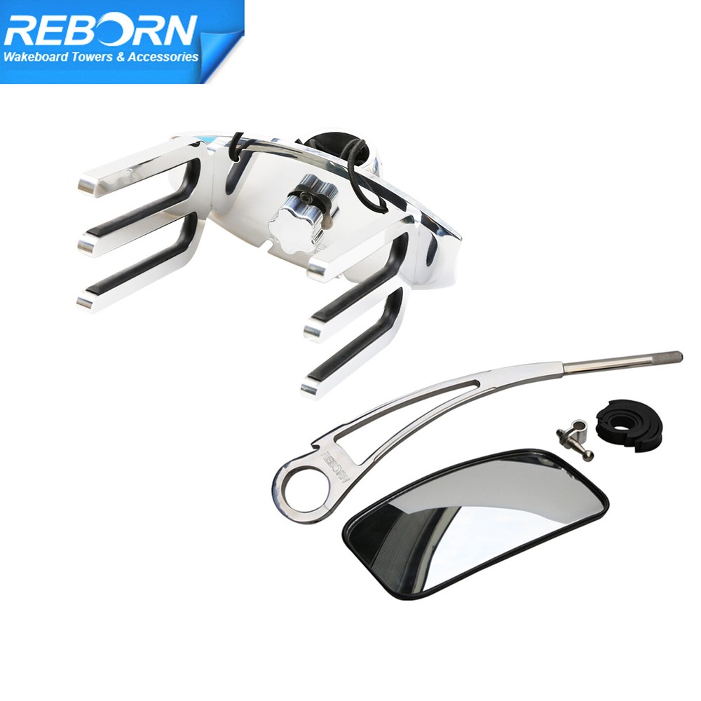 Reborn Quick Release Wakeboard Rack + Angle Free Adjustable Wakeboard Mirror Arm