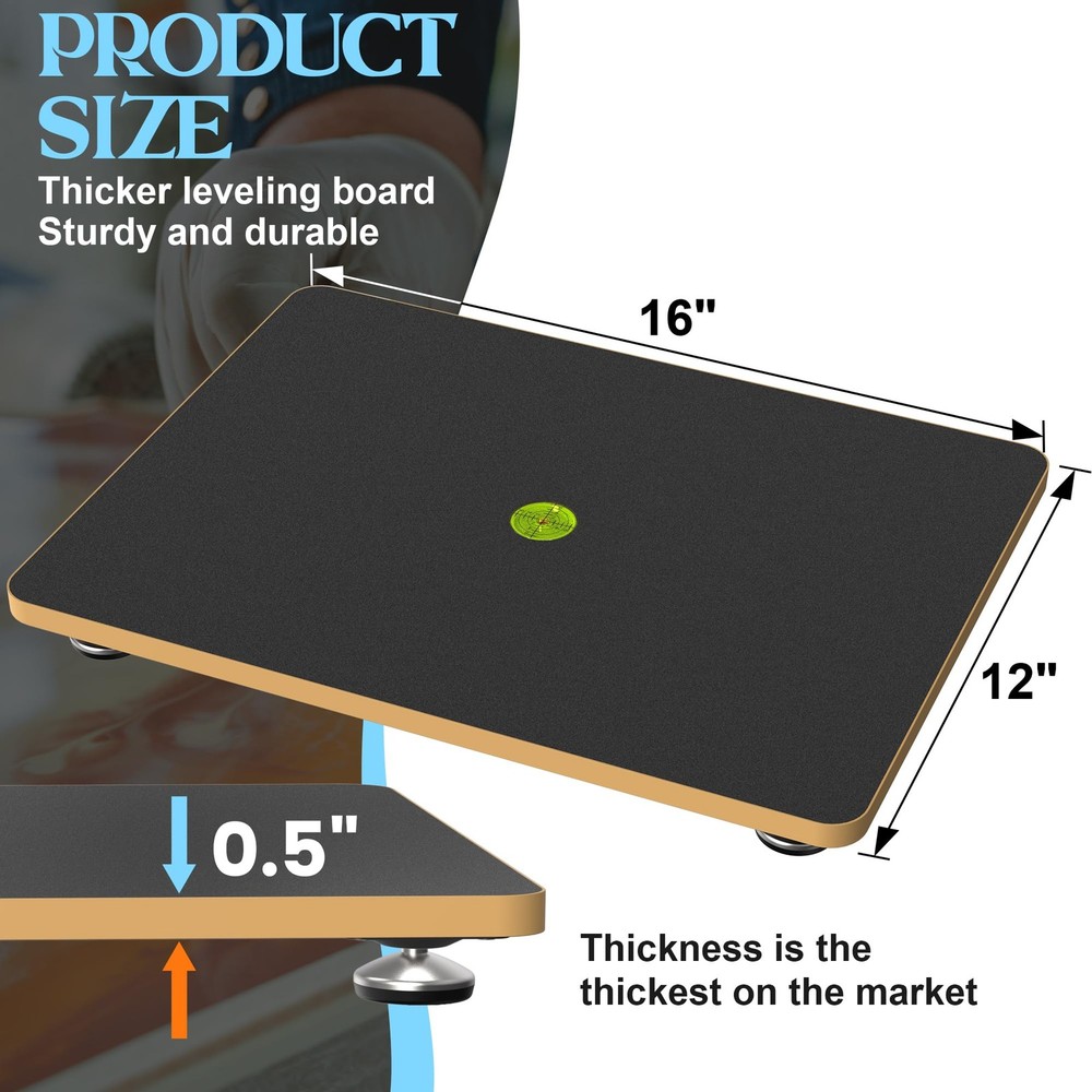 Leveling Table for Epoxy Resin, 16''x 12'' Adjustable Precision Leveling Plat...