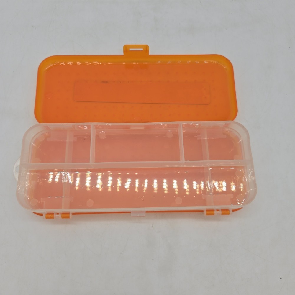 BAZIC Plastic Pencil Case 8" Double Deck Utility Storage Box, Organizer Orange