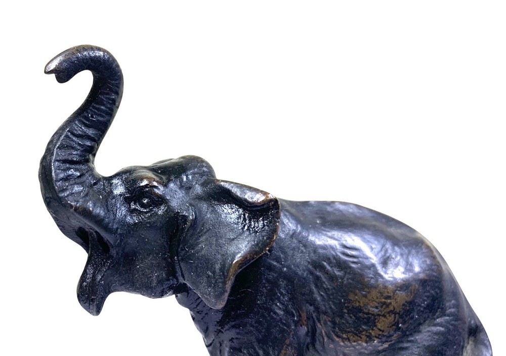 19th c Austrian Vienna Cold Painted Bronze Elephant