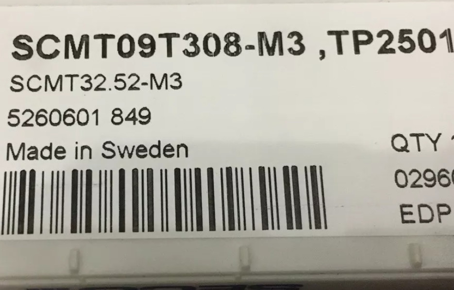 10 PCS  ORIGINAL  INSERTS      SCMT09T308-M3 TP2501