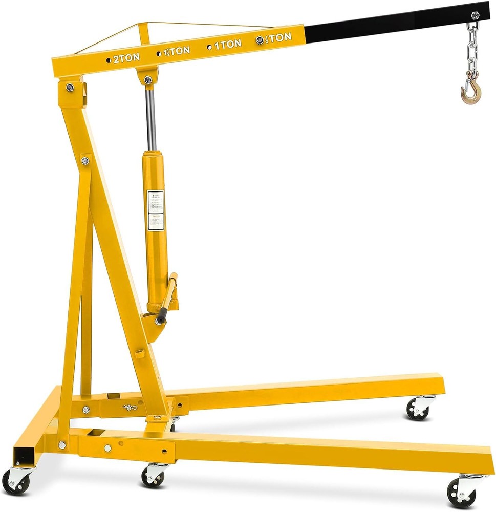 Hydraulic EngineHoist with Lever 2Ton/4400LBS Foldable Engine Crane&Engine Hoist