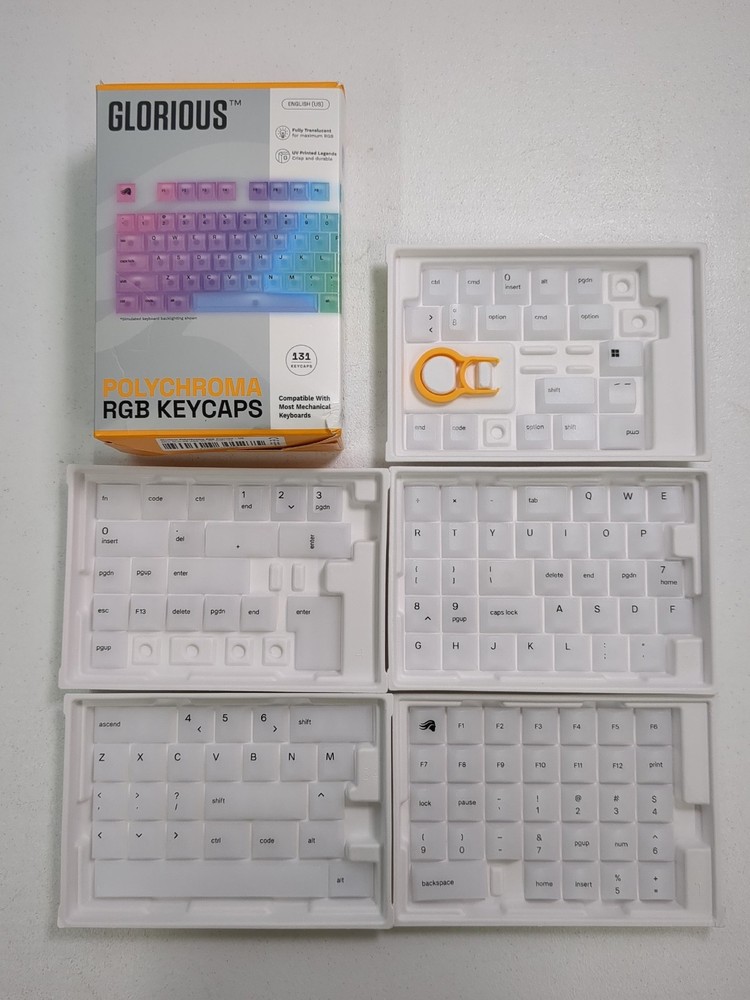 Glorious - Polychroma Translucent Universal RGB Keycaps for 100% 85% 80% TKL 60%