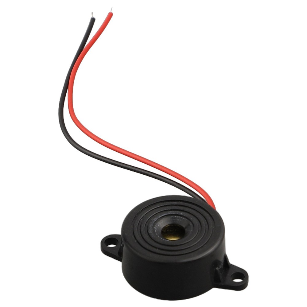 ABS And Electric Components Piezo Buzzer 12V DC Black 2 Wired Connctor