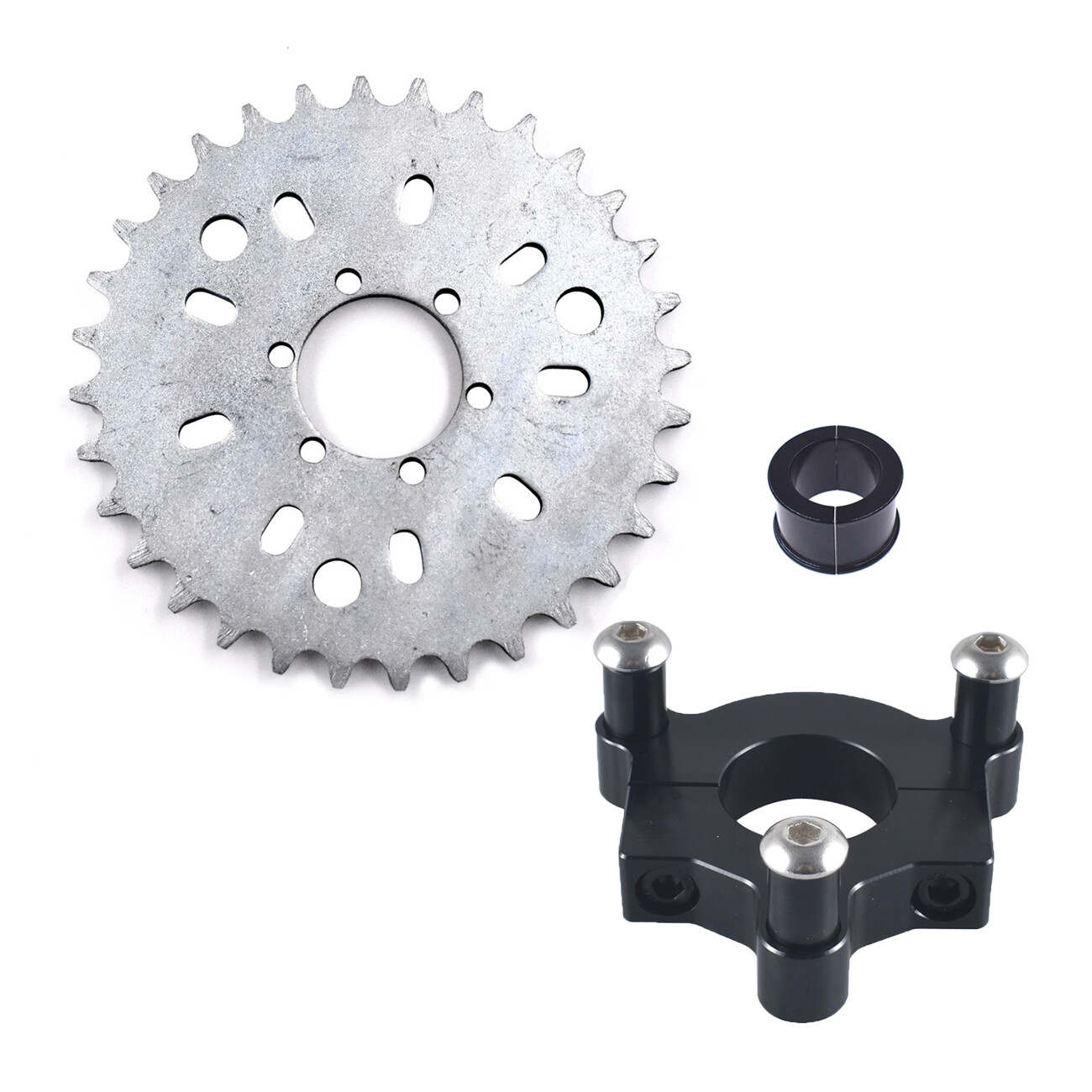 Black 1" / 1.5" CNC Adapter 36T Sprocket Fits 80cc 2 Stroke Motorized Bicycle