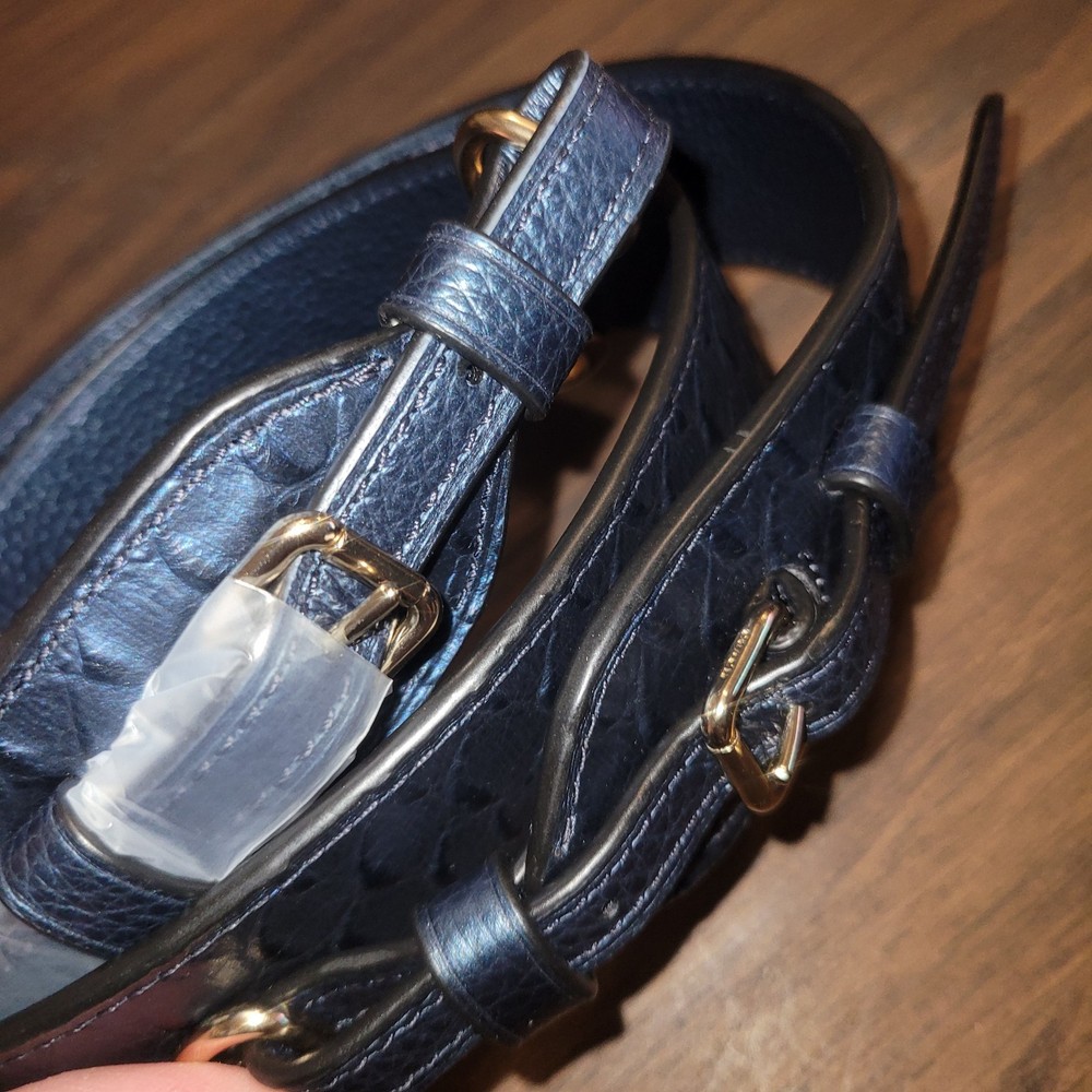 Coach Blue PYTHON Embossed Strap