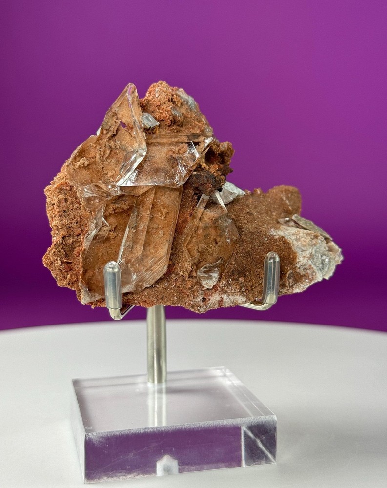 Selenite on Matrix (Bermejillo, Durango, Mexico) (Includes Silver Stand)