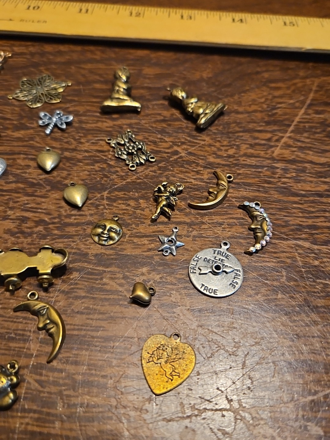 Lot Of 50 Mixed Parts Pcs France Vintage 60s Brass Stampings Findings Jewelry 10