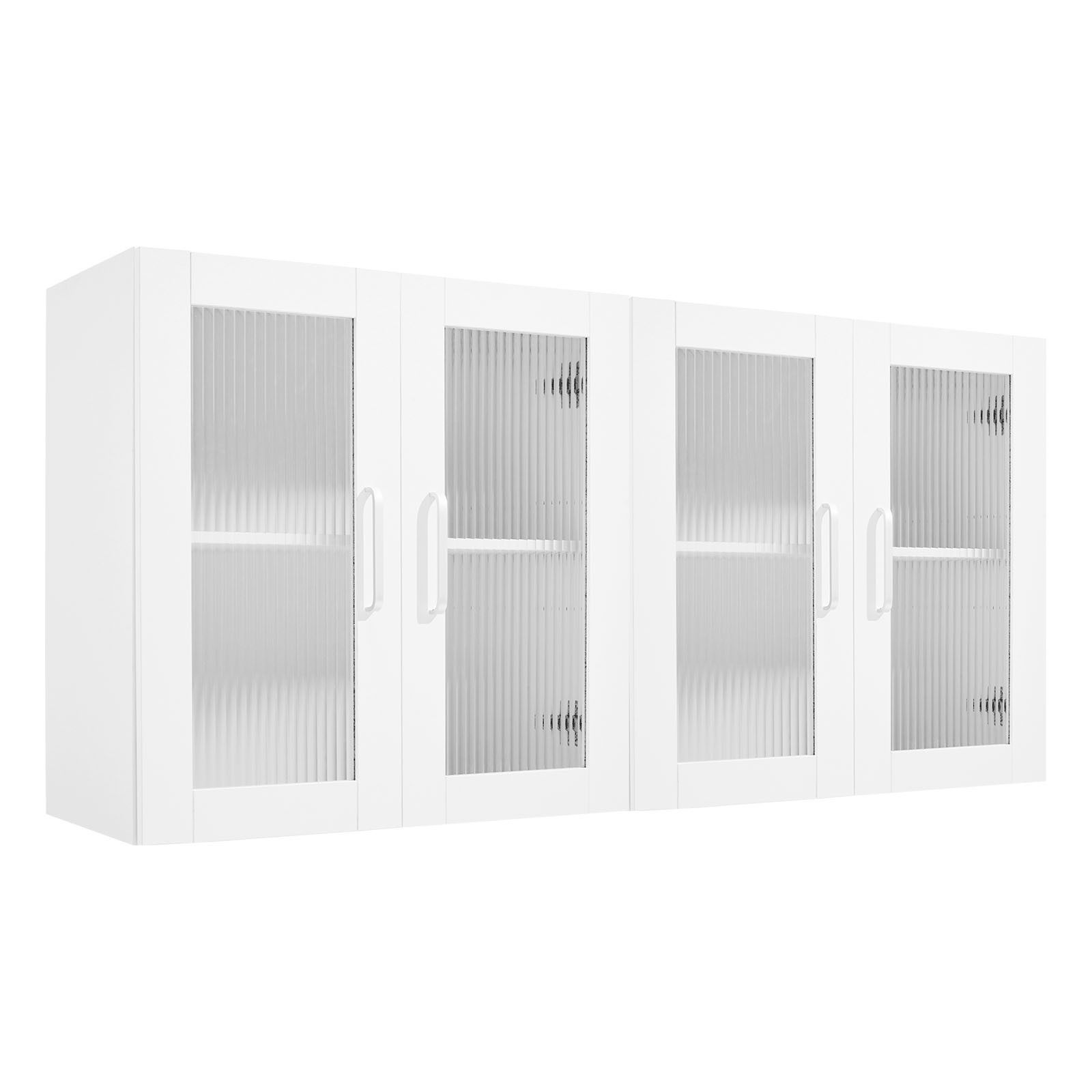VEVOR Laundry Room Wall Cabinet 2-Tier Cupboard Storage with 4 Doors Set of 2