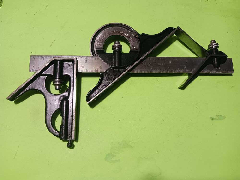 Starrett Combination Square 5pcs Head,protactor ,center head, 12" rule & Scribe