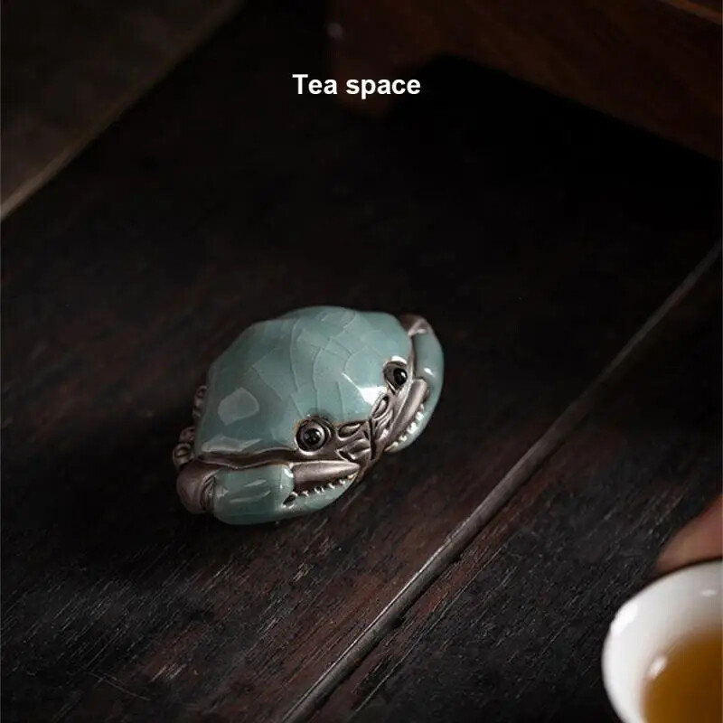Ge Kiln Cracked Glaze Crab Tea Play Handmade Kongfu Tea Pet Decoration Tea Set