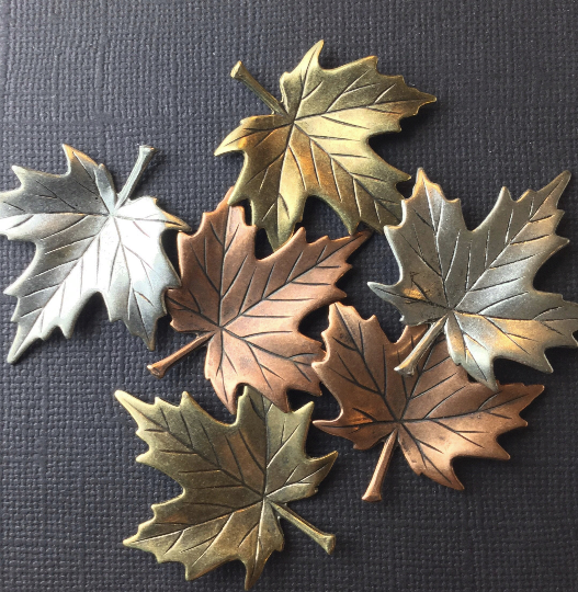 33323 Brass Oxidized Medium Maple Leaf Jewelry Finding