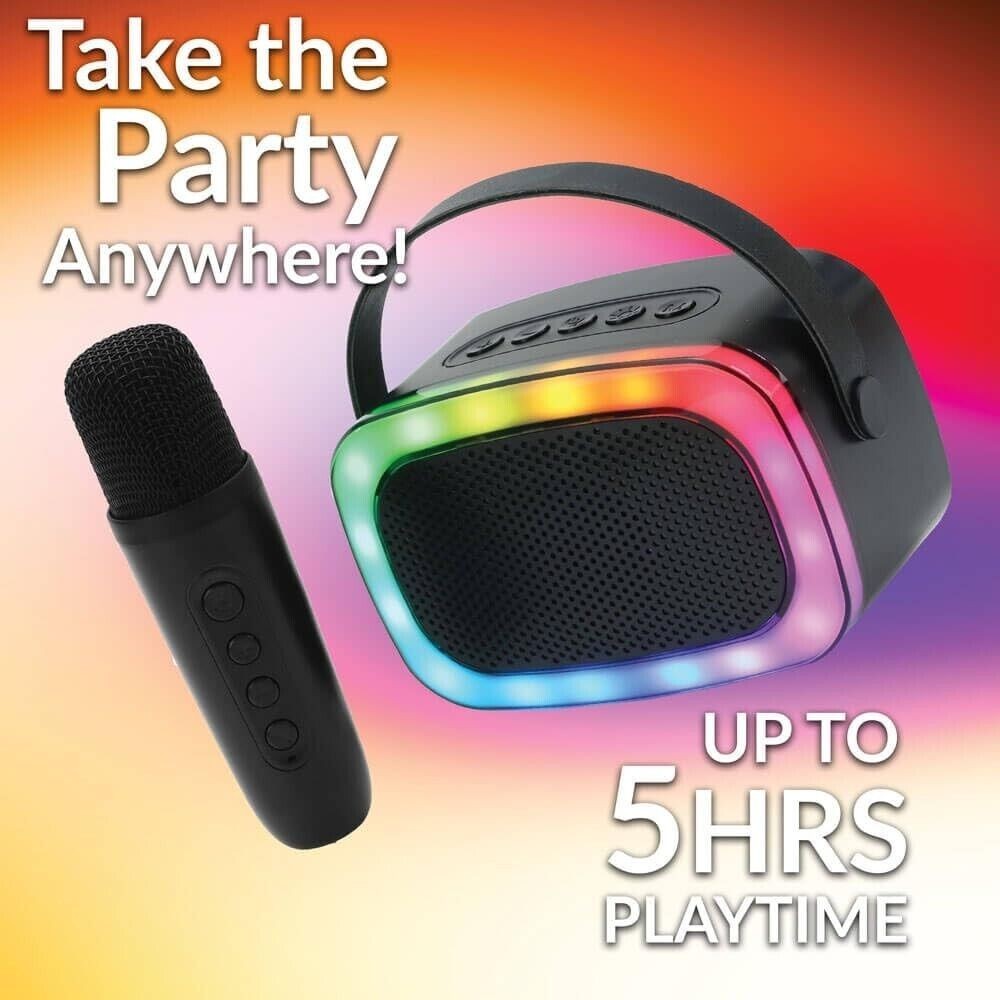 Supersonic Mini Bluetooth Karaoke Portable Speaker w/ Microphone (Black)