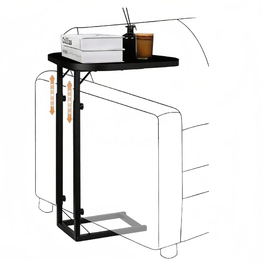 Premium Adjustable C Shaped End Table, Mini Side Tables for Couch and Sofa, S...