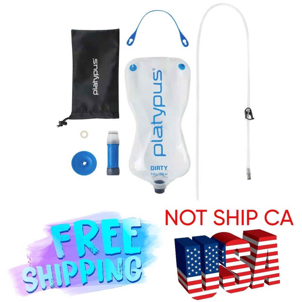 Platypus QuickDraw 3L Gravity Water Filter Fast Flow Backpacking System Free Shi