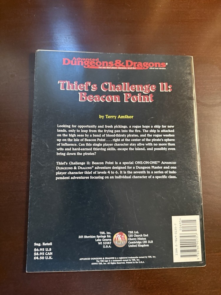 D&D TSR Adventure Module “Thief’s Challenge 2 Beacon Point”