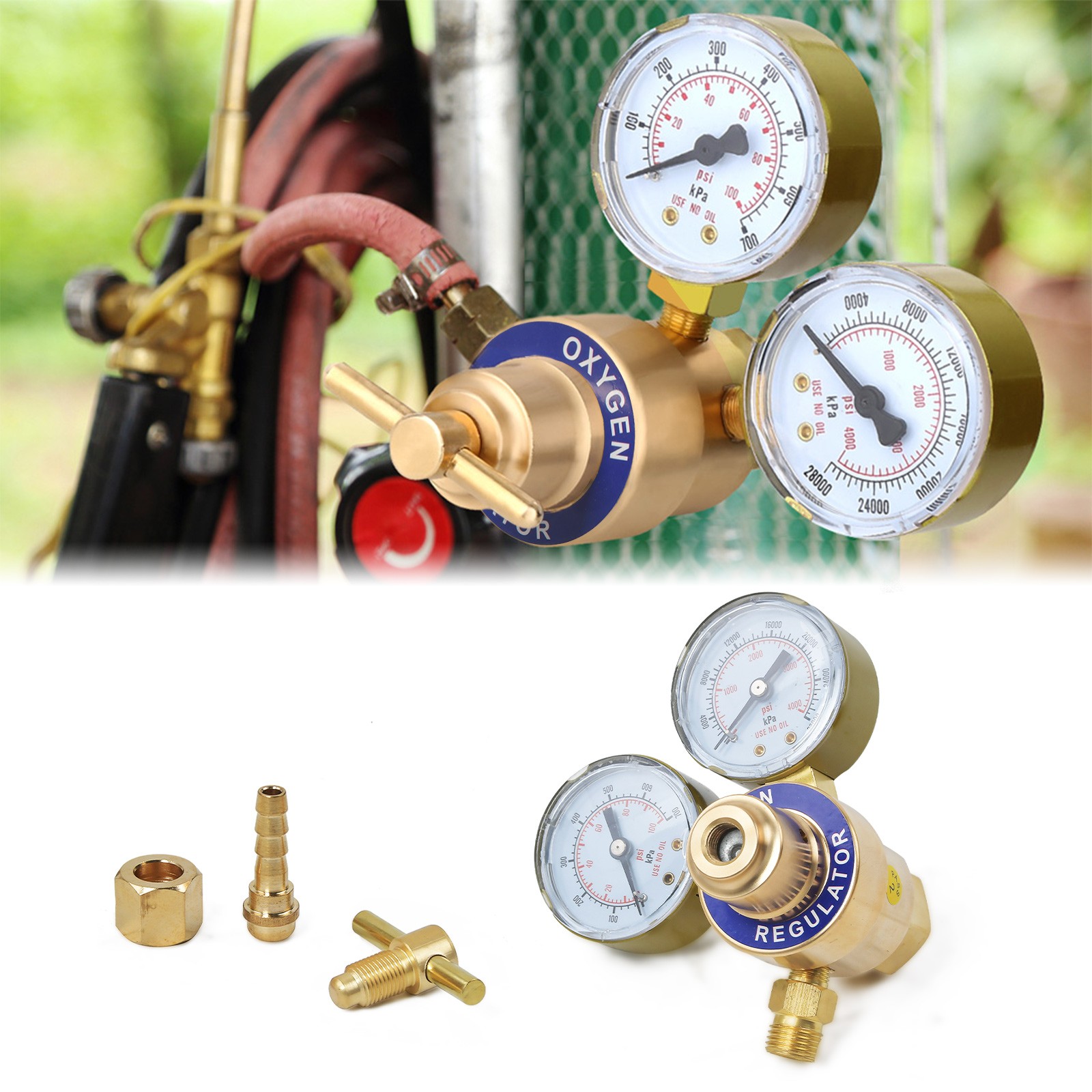 Oxygen Gas Welding Welder Regulator Pressure Gauge Victor Style Cutting-CGA540