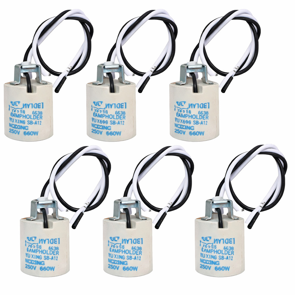 Ceramic E26 Medium Socket Holder Lamp Fixture with 18-AWG Wire