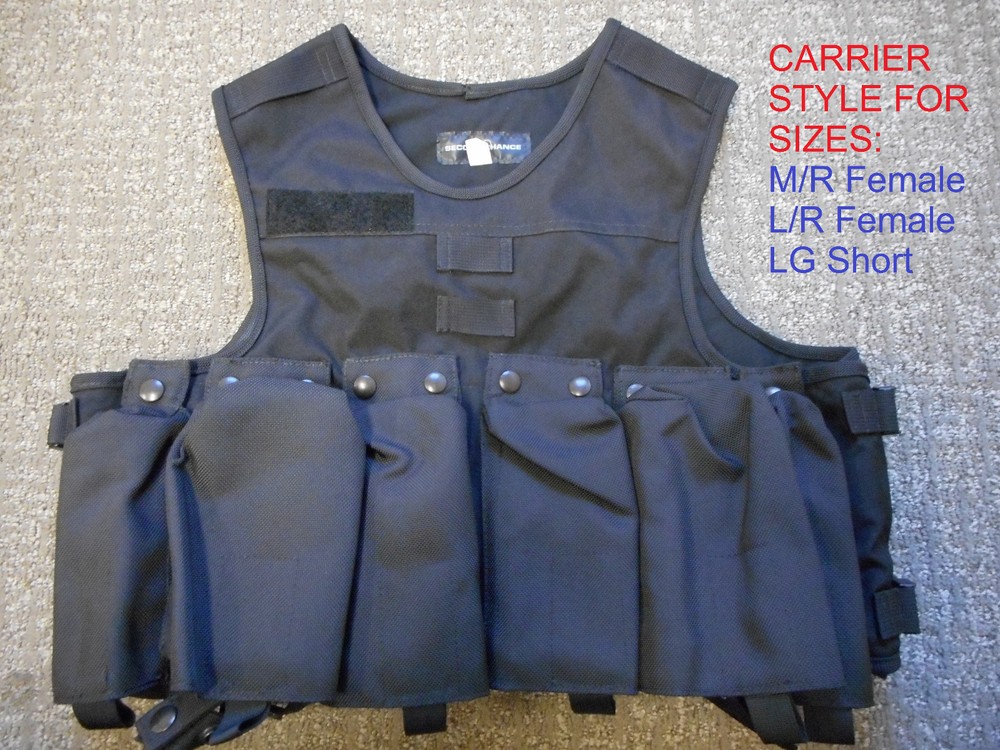 Second Chance External Assault Shell Outer Body Armor TAC Carrier w/ Pockets BLK