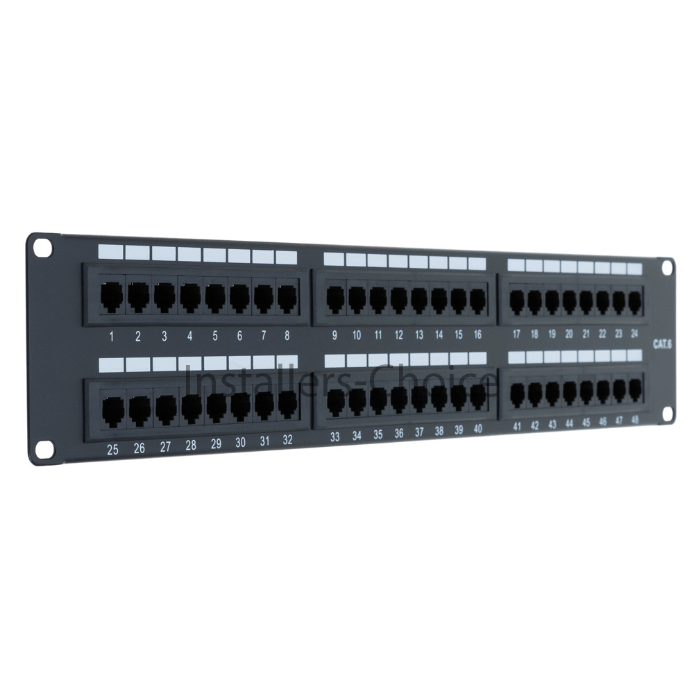 48 port Cat6 UTP LAN wall mount patch panel bracket RJ45 110 Network