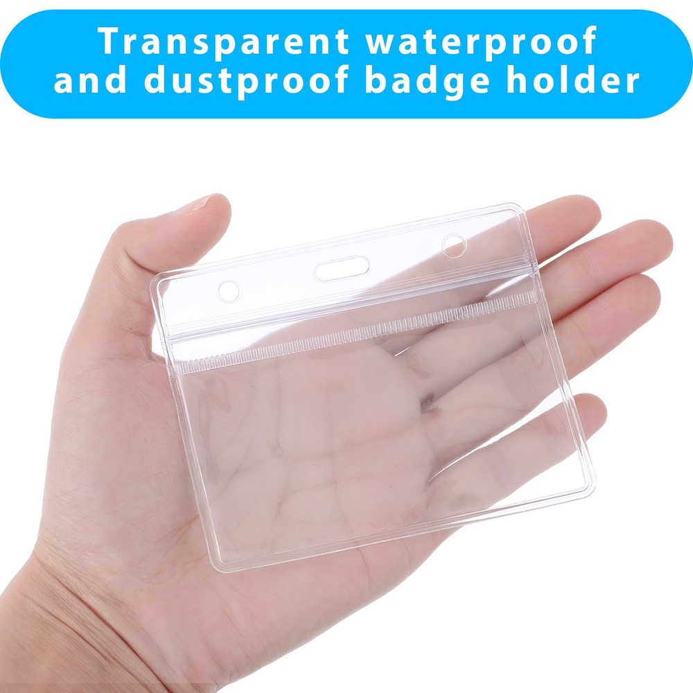 TIESOME 2Pack Soft Plastic Badge Holders with Retractable Horizontal
