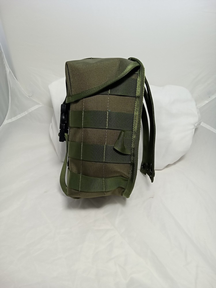 Utility pouch OLIVE, molle front, clip and"hook + loop" closure, molleattachment
