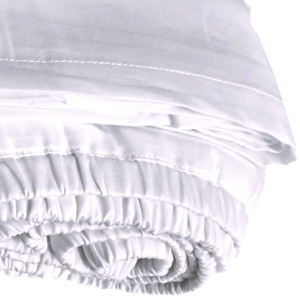 3 Sided Wrap Around Tailored Bed Skirt, 600 TC Solid Cotton || Drop 5" - 8" in.