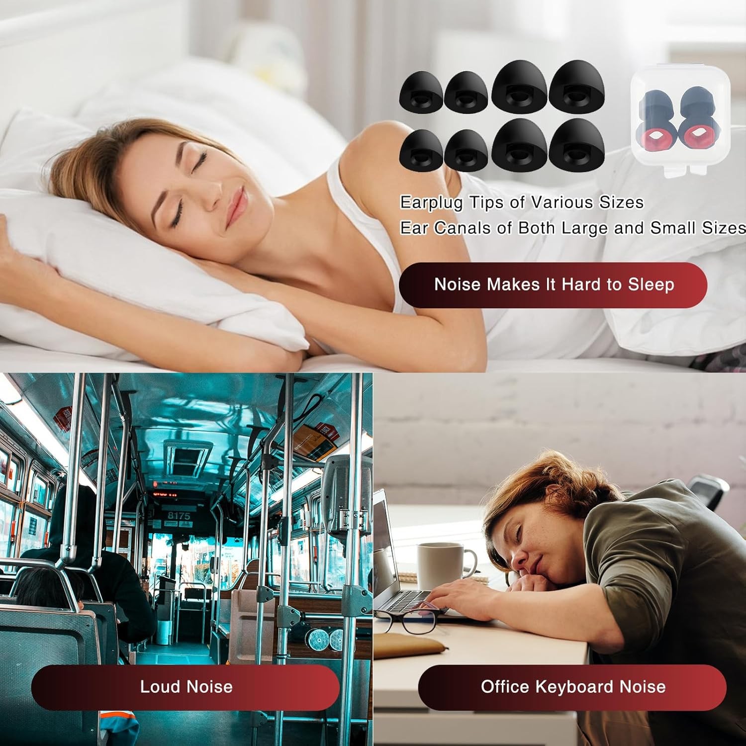 2 Pairs Motorcycle Earplugs 28db Noise Reduction, Moto Ear Plugs, Silicone Earpl