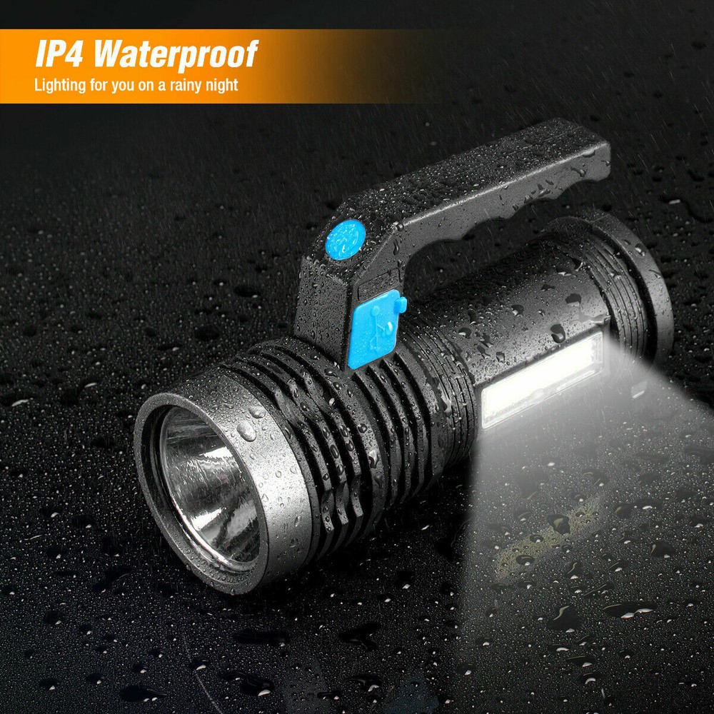 Super Bright LED Searchlight Portable Rechargeable Spotlight Handheld Flashlight