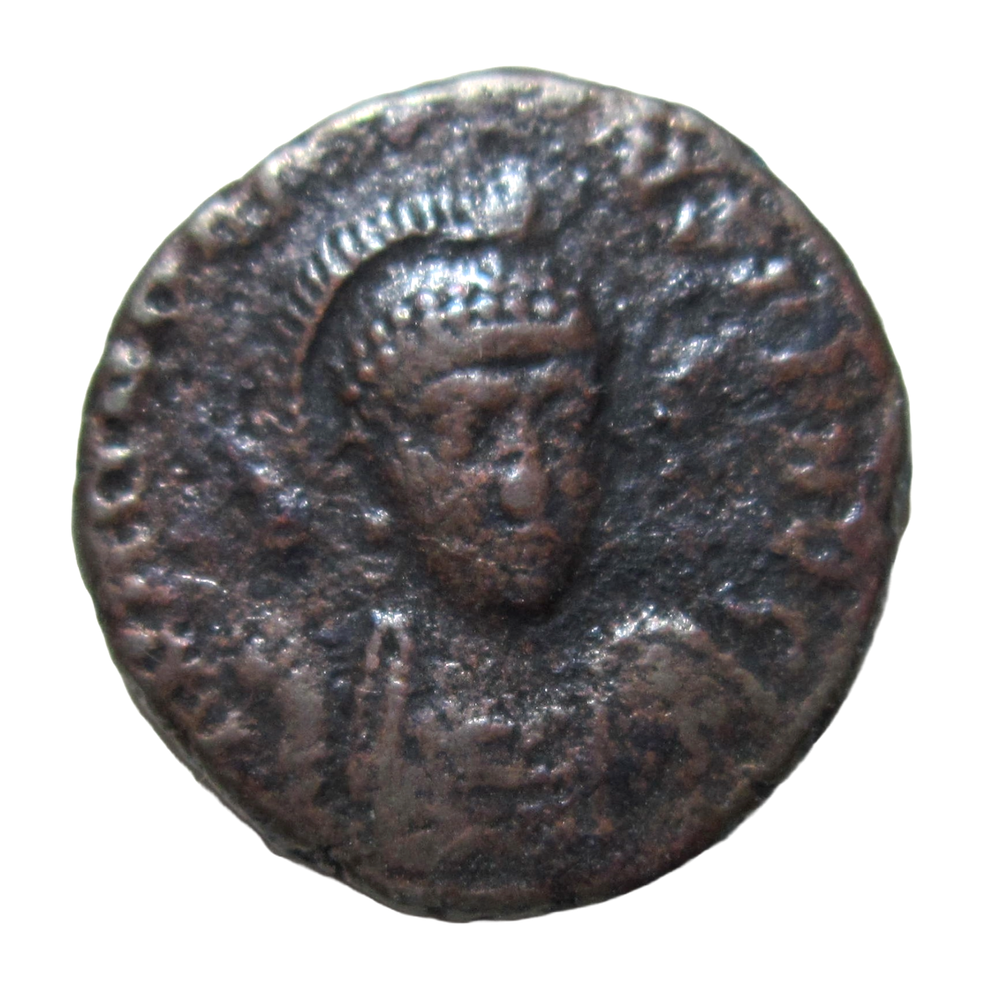 HONORIUS, 393-423 AD. AE 3. CONSTANTINOPOLIS REVERSE. CYZICUS MINT.