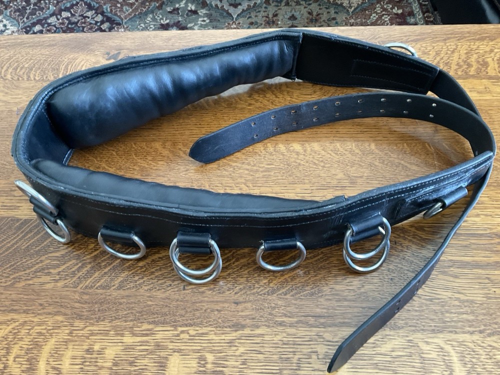 Training Surcingle, Horse Size. All Leather with Multiple Rings.