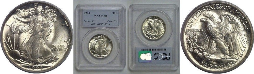 1944 Walking Liberty Half Dollar   PCGS MS-65