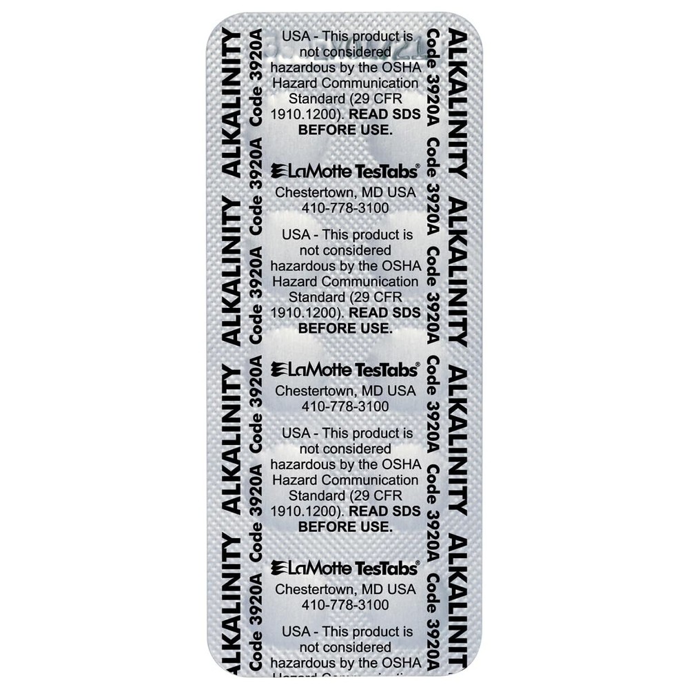 LaMotte Genuine OEM 3920A-J Visual Grade TesTabs, Alkalinity, 100 Count
