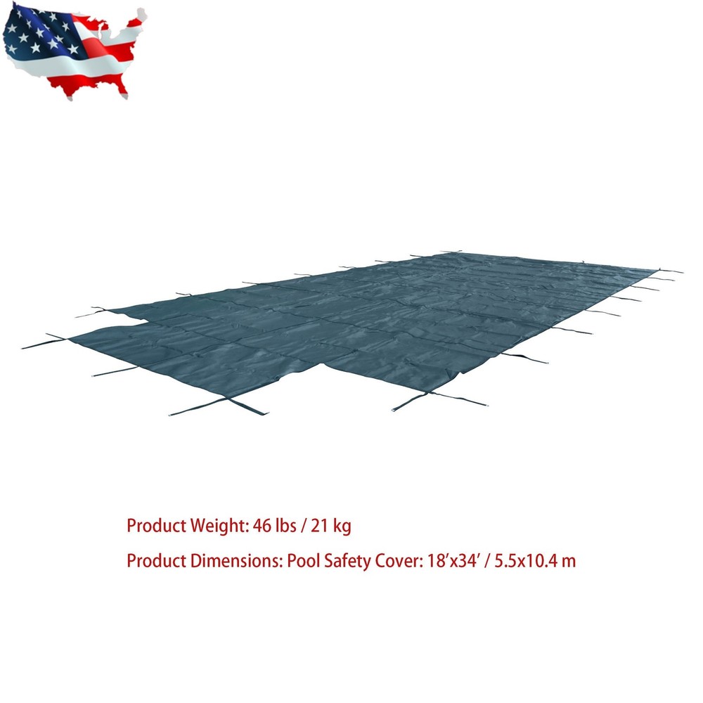 Rectangular 22×42FT In-Ground Swimming Winter Pool Cover With 4×8FT Center Step