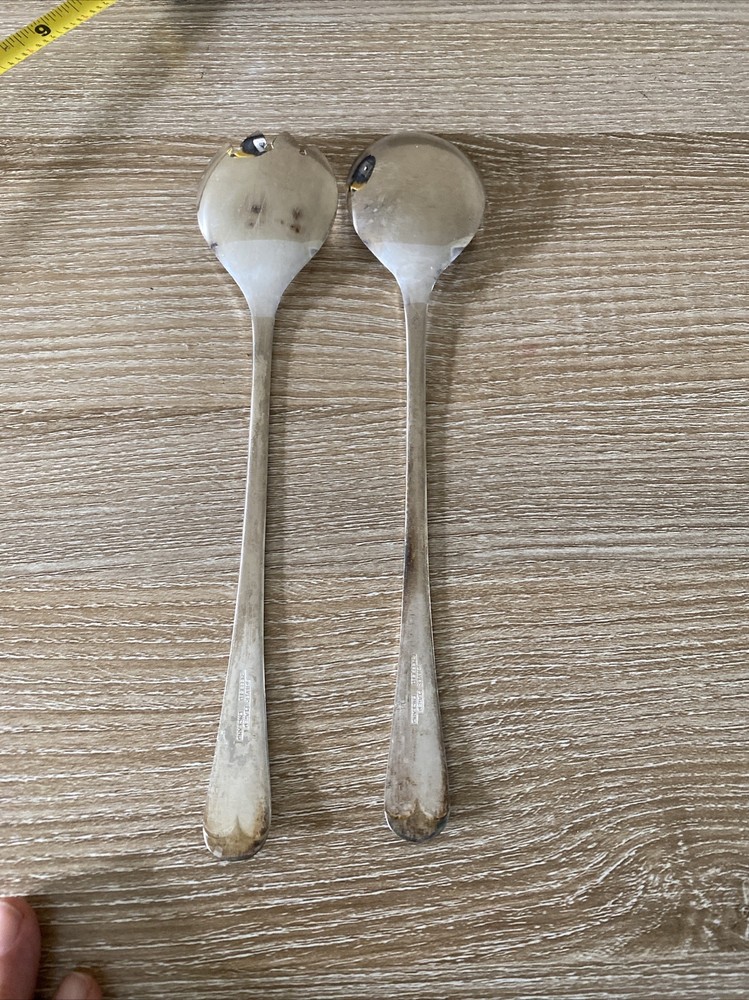 Sheffield England Silver Plated Salad Serving Fork & Spoon Set Vintage