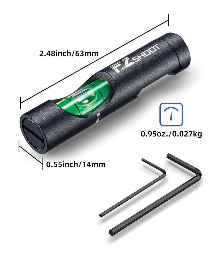 EZshoot Scope Level Leveling Kit, High Precision Big Bubble Black