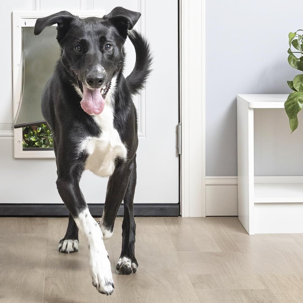 2 Pack Large Dog Door Replacement 2 without Bracket, Smoky Translucent