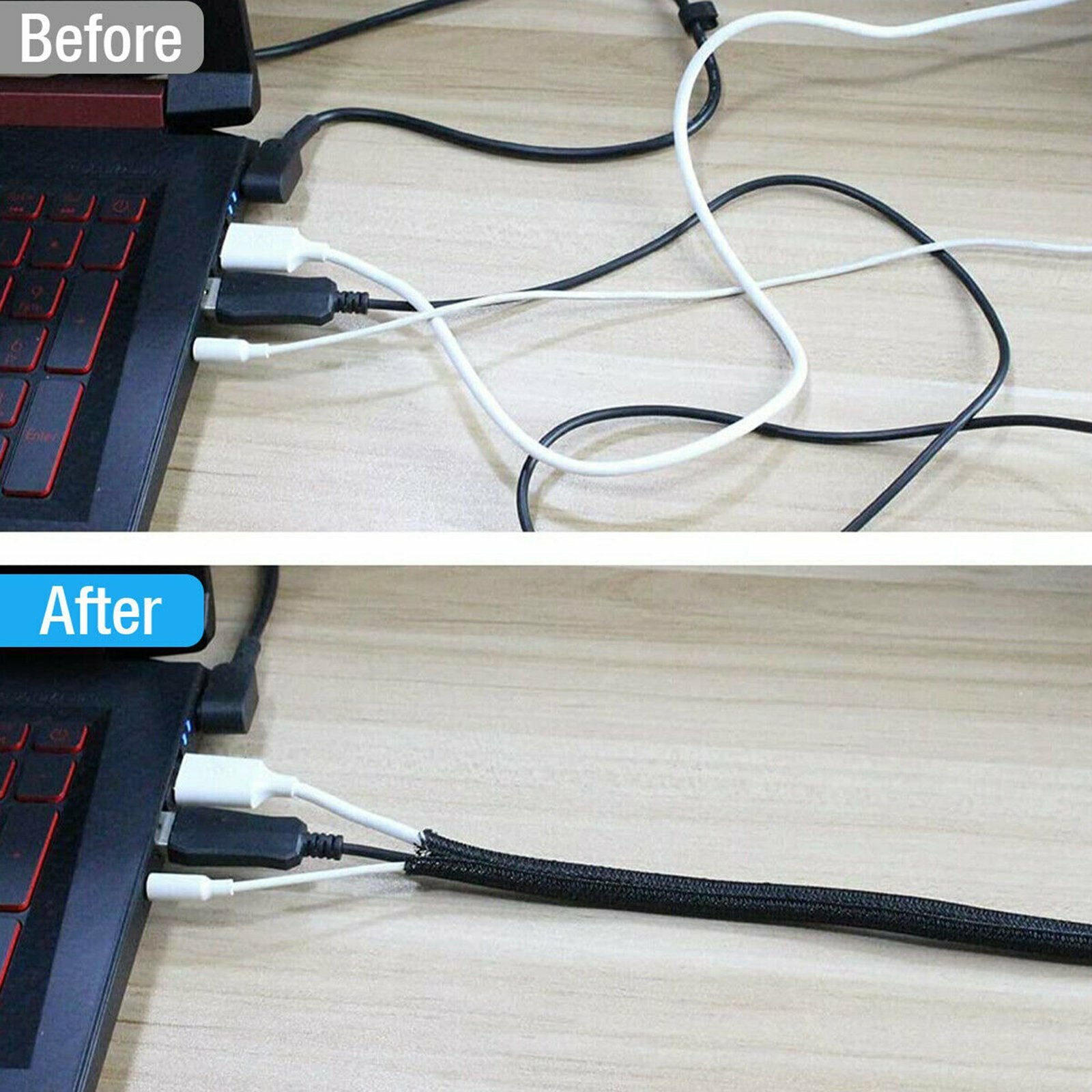 50FT 100FT Expandable Braided Cable Sleeve Sheathing Harness Wire Loom Conduit