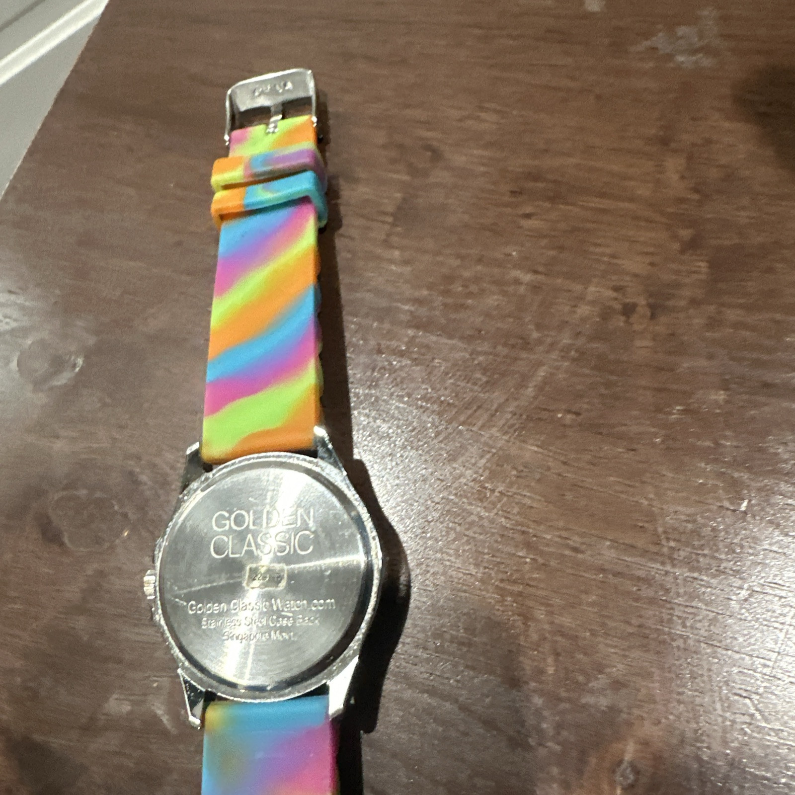 Working 38mm Golden Classic Multicolor Silicone Watch Quartz Crystals Bezel Face