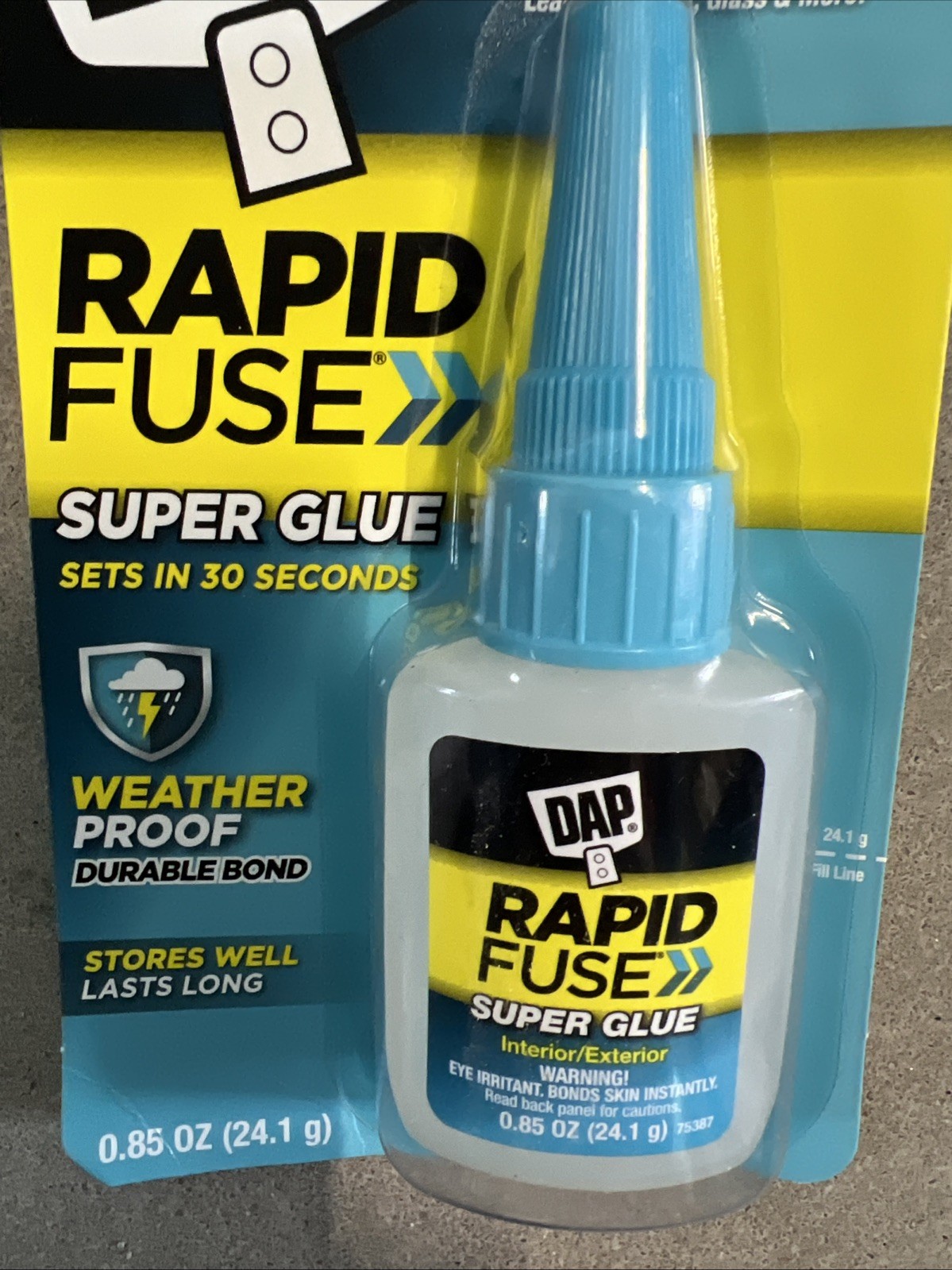 DAP Rapidfuse Super Glue 4 PACKS 0.85 oz Weather Proof NEW Factory Sealed
