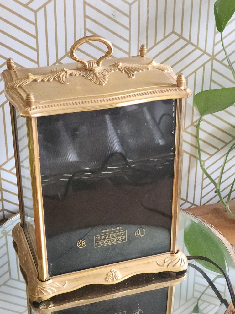 Vintage Brass Clock- United CLock Corp Model 995