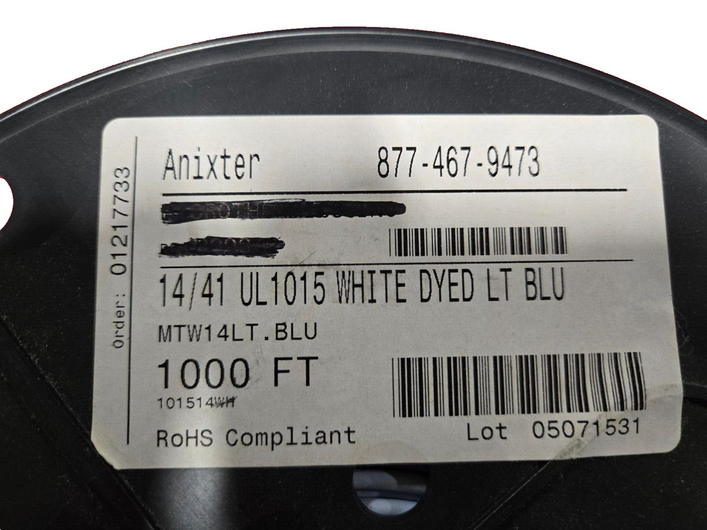 1000' 14GA MTW LT BLUE WIRE
