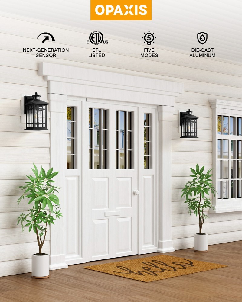 Motion Sensor Outdoor Wall Light, Adjustable Outside Lights for House