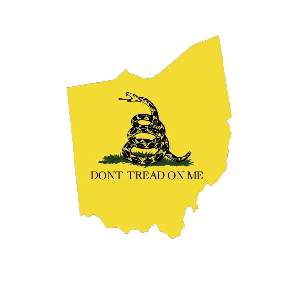 Ohio State Shaped Gadsden Flag Sticker Decal